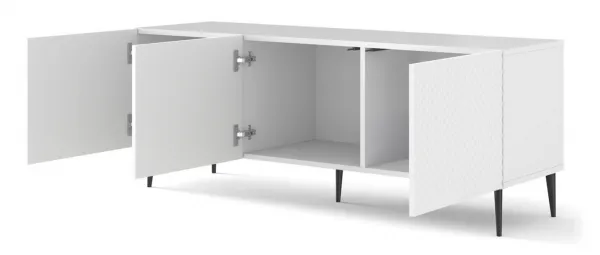 ARTBm TV stolík RAVENNA C 3D 150 | biela lesklá Prevedenie: Biela / biely lesk / zlatý rám