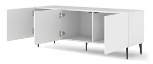 ARTBm TV stolík RAVENNA C 3D 150 | biela lesklá Prevedenie: Biela / biely lesk / zlatý rám