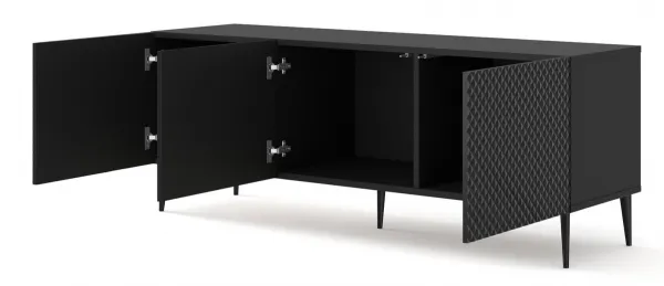 ARTBm TV stolík RAVENNA C 3D 150 | čierna lesklá Prevedenie: Čierna / čierny lesk / čierne nohy
