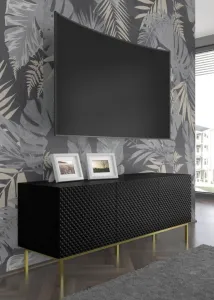 ARTBm TV stolík RAVENNA C 3D 150 | čierna lesklá Prevedenie: Čierna / čierny lesk / čierne nohy