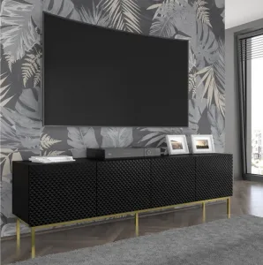 ARTBm TV stolík RAVENNA C 4D 200 | čierna lesklá Prevedenie: Čierna / čierny lesk / čierne nohy