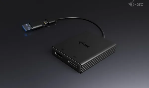 i-tec USB-A/USB-C Dual 4K DP Video Adapter