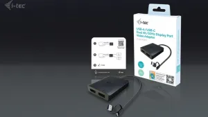 i-tec USB-A/USB-C Dual 4K DP Video Adapter