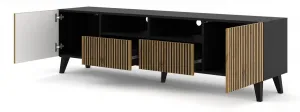 ARTBm TV stolík RAVENNA F 2D2S 200  | čierna matná / dub artisan Prevedenie: Čierna matná / dub artisan / čierne nohy