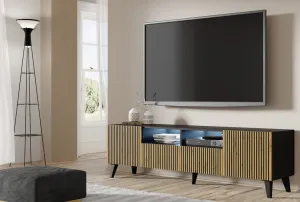 ARTBm TV stolík RAVENNA F 2D2S 200  | čierna matná / dub artisan Prevedenie: Čierna matná / dub artisan / čierne nohy