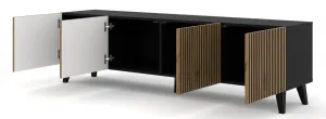 ArtBm TV stolík RAVENNA F 4D 200  | čierna matná / dub artisan Prevedenie: Dub artisan / čierna matná / čierna podnož