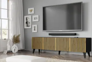 ArtBm TV stolík RAVENNA F 4D 200  | čierna matná / dub artisan Prevedenie: Dub artisan / čierna matná / čierna podnož
