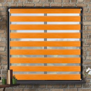 FEXI Roleta Deň a noc, Nature pomaranč, A 025 Šírka rolety: 30 cm, Výška rolety: 150 cm, Strana a farba mechanizmu: Pravá - Biela