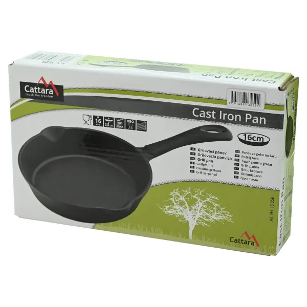 Grilovacia panvica s držadlom 16 cm, liatina