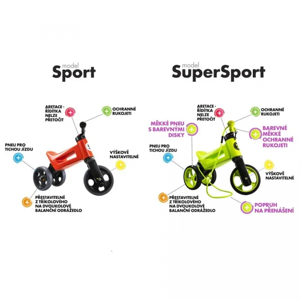 Funny Wheels Odrážadlo Rider SuperSport 2 v 1 zelené