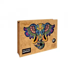DREVENÉ FAREBNÉ PUZZLE - Posvätný Slon