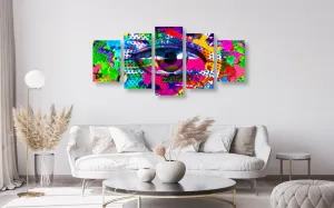 5-dielny obraz ľudské oko v pop-art štýle