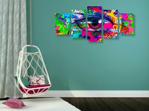 5-dielny obraz ľudské oko v pop-art štýle