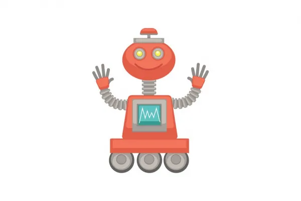 Obraz s motívom robota v červenej farbe