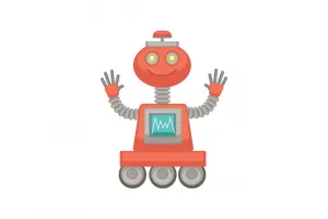 Obraz s motívom robota v červenej farbe