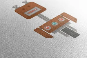Obraz robot v hnedej farbe