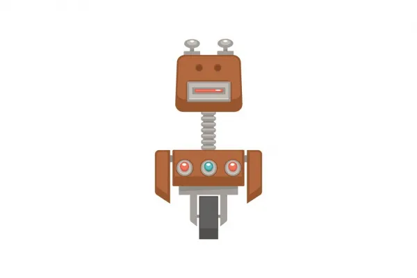 Obraz robot v hnedej farbe