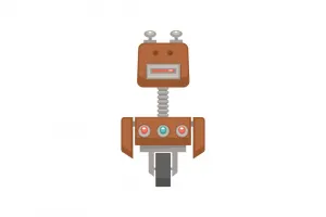 Obraz robot v hnedej farbe