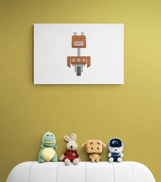 Obraz robot v hnedej farbe