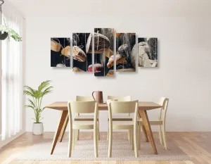 5-dielny obraz visiace pečivo na lane