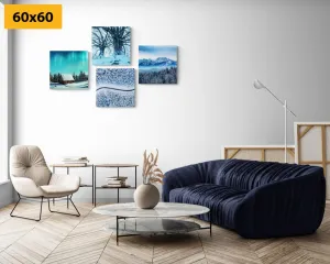 Set obrazov zasnežená krajinka