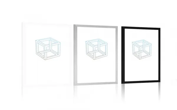 Plagát s paspartou minimalistická kocka
