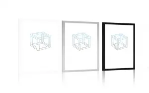 Plagát s paspartou minimalistická kocka