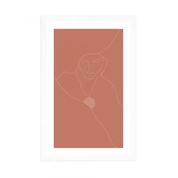 Plagát s paspartou jemné línie a kvet života
