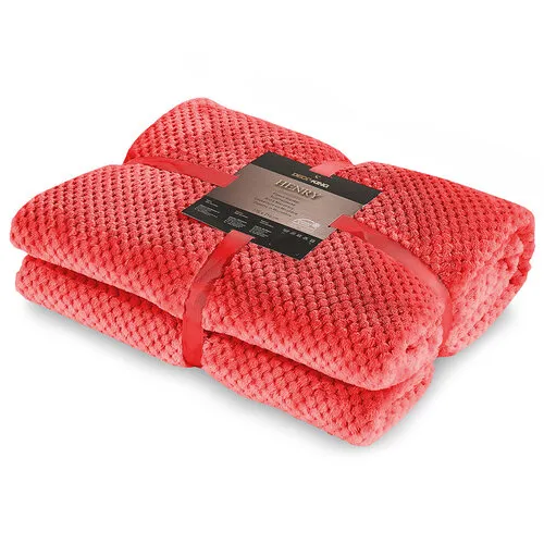 Deka z mikrovlákna DecoKing Toby červená, velikost 150x200