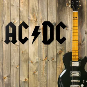 Drevené logo - Nápis na stenu - AC/DC