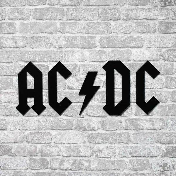 Drevené logo - Nápis na stenu - AC/DC