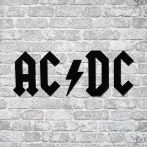 Drevené logo - Nápis na stenu - AC/DC