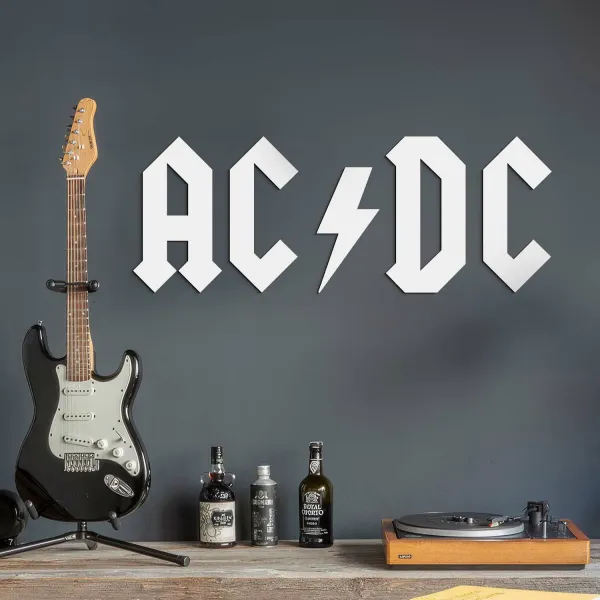 Drevené logo - Nápis na stenu - AC/DC