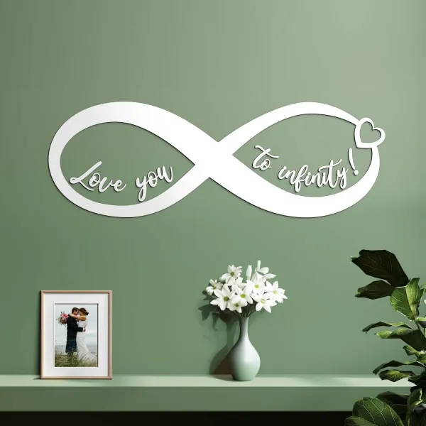 Drevený znak nekonečno - Love you
