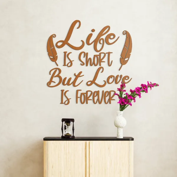 Drevená nálepka - Anglické motto - Life