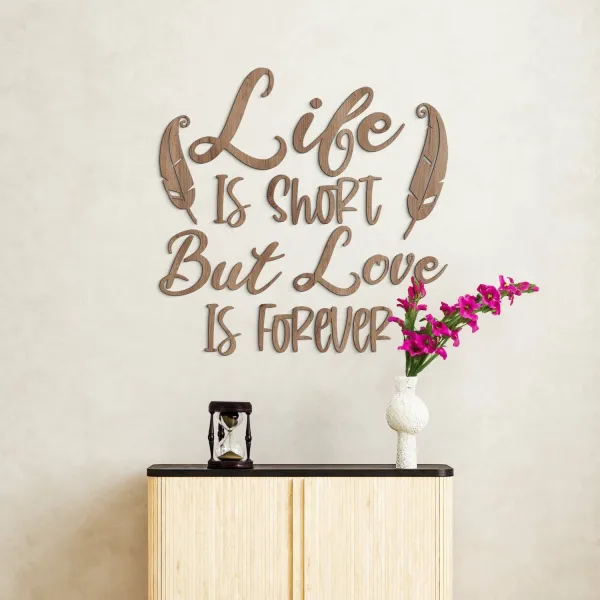 Drevená nálepka - Anglické motto - Life