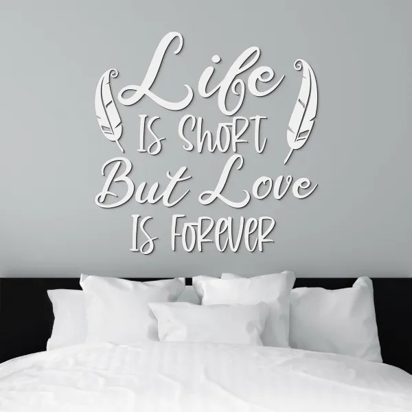 Drevená nálepka - Anglické motto - Life