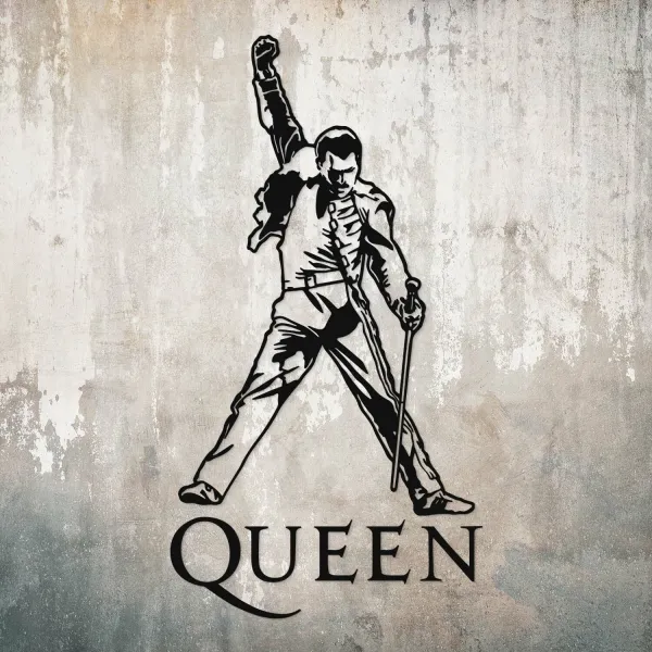 Drevený obraz Queen - Freddie Mercury