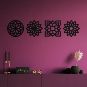 Vyrezávané drevené ornamenty (4 ks)