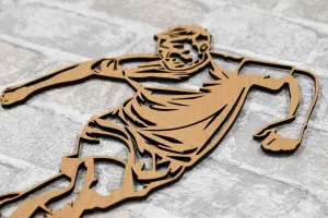 Drevená nálepka na stenu - Futbalista