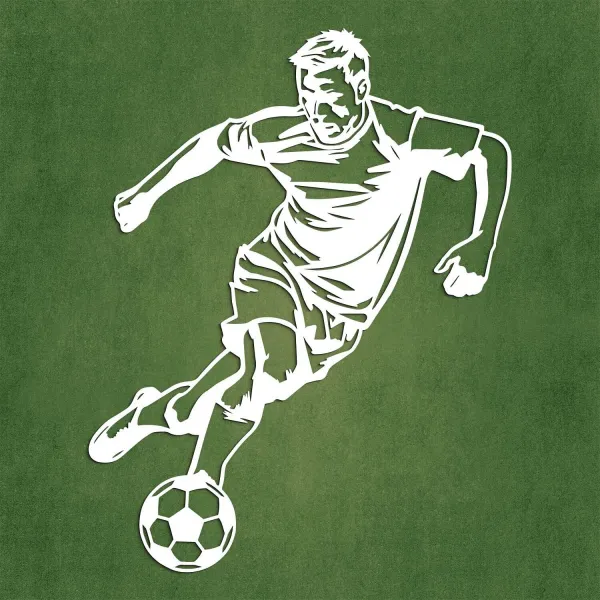 Drevená nálepka na stenu - Futbalista