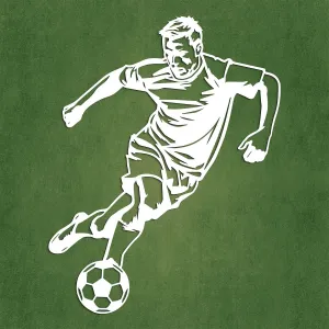 Drevená nálepka na stenu - Futbalista