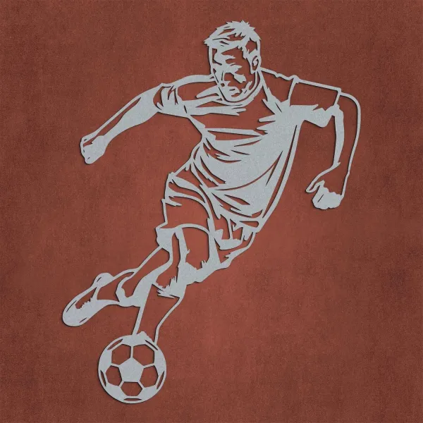 Drevená nálepka na stenu - Futbalista