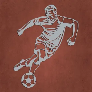 Drevená nálepka na stenu - Futbalista