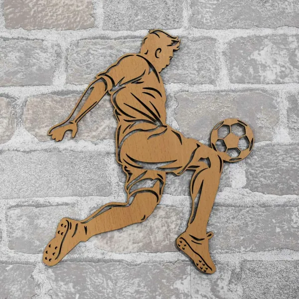 Drevený športový obraz na stenu - Futbalista