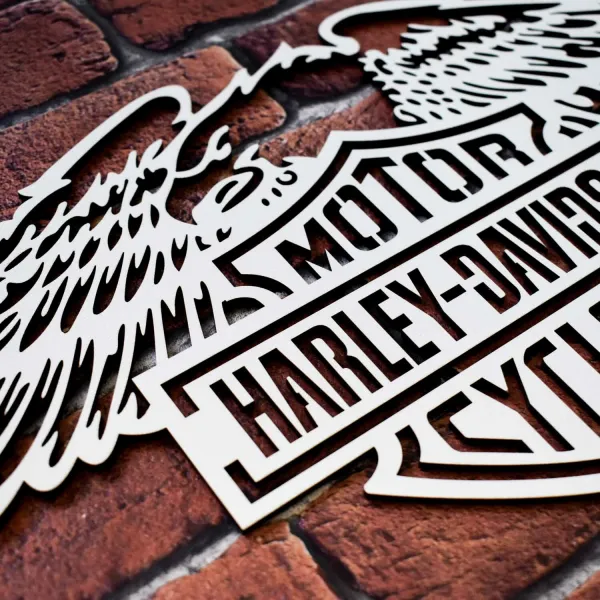 Drevený obraz - Logo Harley Davidson