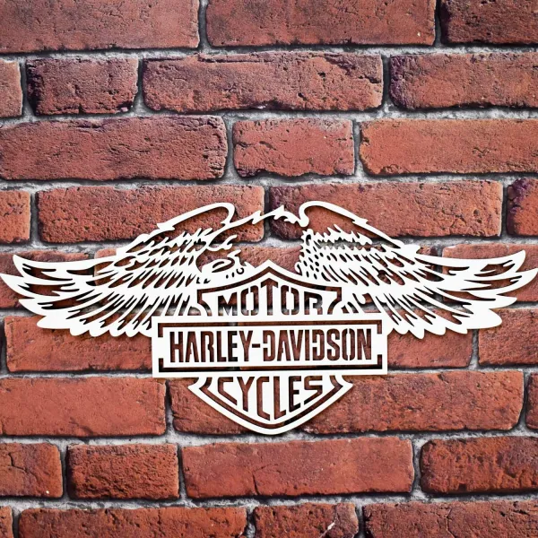 Drevený obraz - Logo Harley Davidson