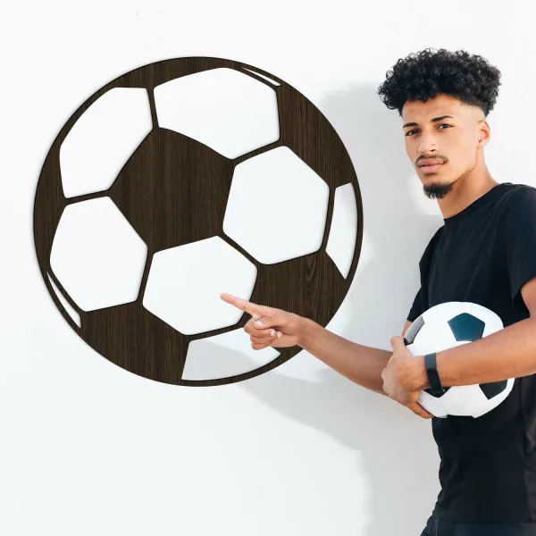 Drevený 3D obraz - Futbalová lopta