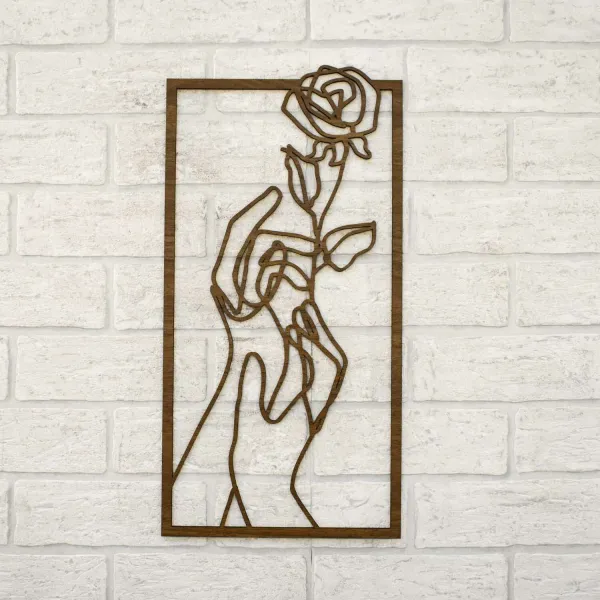 Minimalistický drevený obraz - Ruža