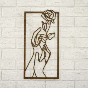 Minimalistický drevený obraz - Ruža